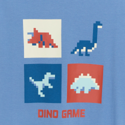 T-shirt bleu à motif...