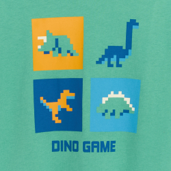 T-shirt vert à motif...