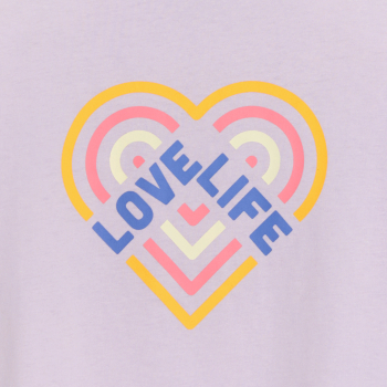 T-shirt violet motif coeur Fille