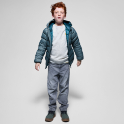 معطف منفوخ، باللون الأخضر للفتيان