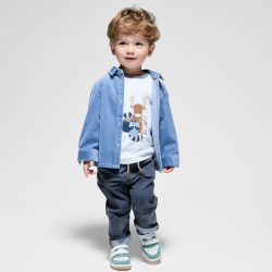 T-shirt manches longues animaux blanc bébé garçon