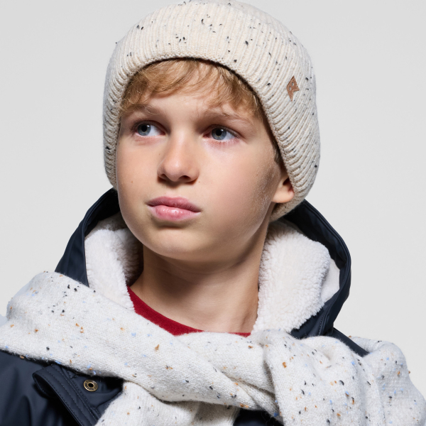 قبعة مرقطة من قماش مضلع للأولاد، اللون بيج قبعة مرقطة من قماش مضلع للأولاد، اللون بيج