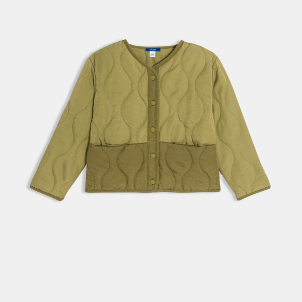 Blouson matelassé doublé vert fille Blouson matelassé doublé vert fille