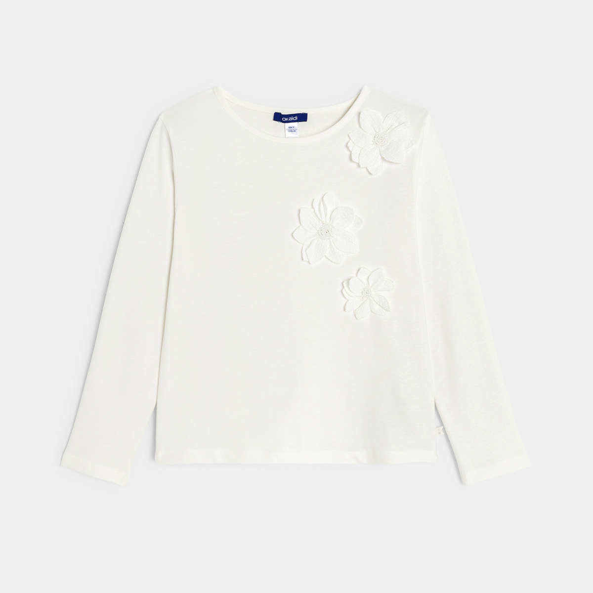 T-shirt manches longues fleurs blanc fille T-shirt manches longues fleurs blanc fille