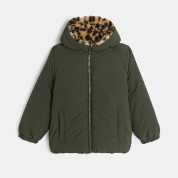 Blouson réversible doublé vert fille