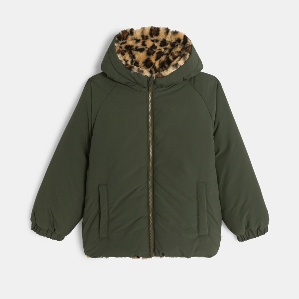 Blouson réversible doublé vert fille Blouson réversible doublé vert fille