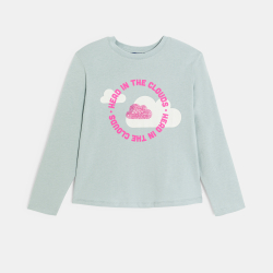 T-shirt manches longues nuage bleu fille