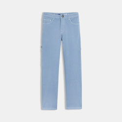 Pantalon worker surpiqué bleu garçon