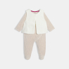 بدلة نوم من المخمل وسُترة جيليه، باللون البيج الفاتح، للفتيات الرُضع بدلة نوم من المخمل وسُترة جيليه، باللون البيج الفاتح، للفتيات الرُضع