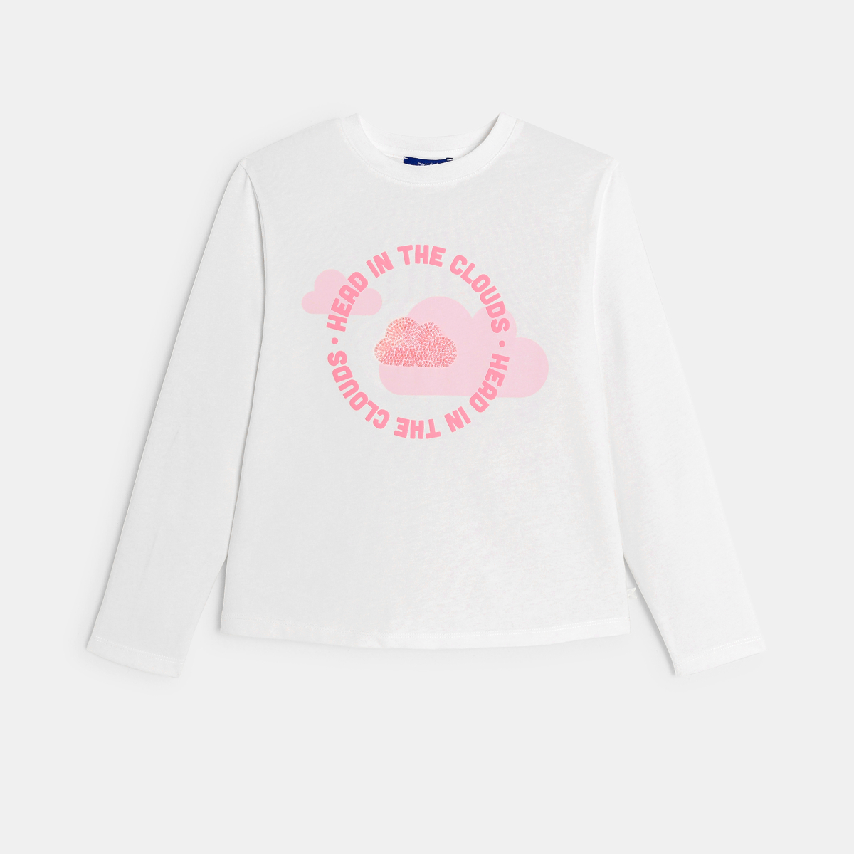 تيشيرت بأكمام طويلة وباللون الأبيض، مُزين بالسحاب، للفتيات تيشيرت بأكمام طويلة وباللون الأبيض، مُزين بالسحاب، للفتيات