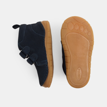 Bottines premiers pas cuir bleu bébé garçon
