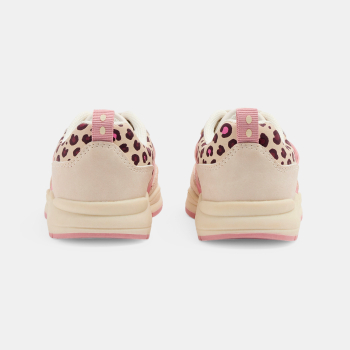 حذاء رياضي مُخصص للجري، به نقشة جلد النمر ومتعدد الألوان للفتيات الصغيرات