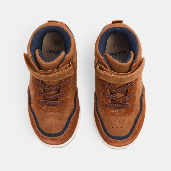 Basket haute à scratch marron bébé garçon