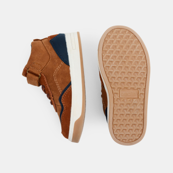 Basket haute à scratch marron bébé garçon