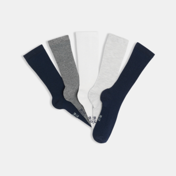 Chaussettes point fantaisie bleu marine garçon (lot de 5)