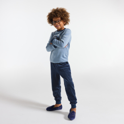 Pyjama 2 pièces en velours bleu Garçon