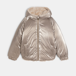 Blouson réversible doublé jaune fille